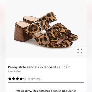 Jcrew Penny Slide Sandals in Leopard Calf Hair - size 8.5